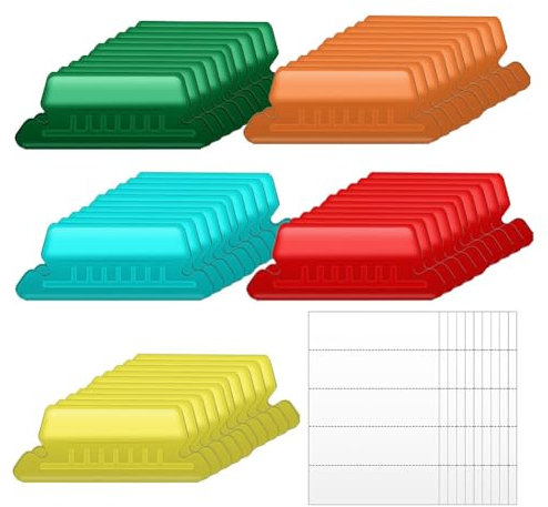 Histos 50 Stück Hängeregistratur-Ordneretiketten mit 50 Einsätzen, 5,1 cm für Hängeregistratur-Ordneretiketten Hängeregistratur