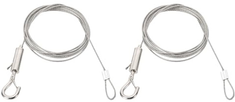 PATIKIL Kit di filo regolabile per appendere quadri, 2 pezzi, 2m/6.6ft Adatto per filo in acciaio inossidabile pesante da 1.5mm con ganci e anelli per appendere specchi, cornici