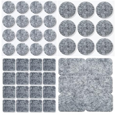 LIUYIDM 20 Pezzi Feltrini Autoadesivi per Sedie Rotondi 45mm Feltrini per Mobili Pesanti 3mm Thick filtrini sotto la sedia Pavimenti in Legno Antigraffio e Riduzione del Rumore Grigio