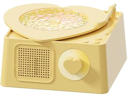Enceinte sans Fil – Lecteurs de Musique en Forme de Tourne-Disque avec lumière, Appareil de Divertissement Portable avec Fonction sonore Robuste, idéal pour Les Amateurs de Musique, Les