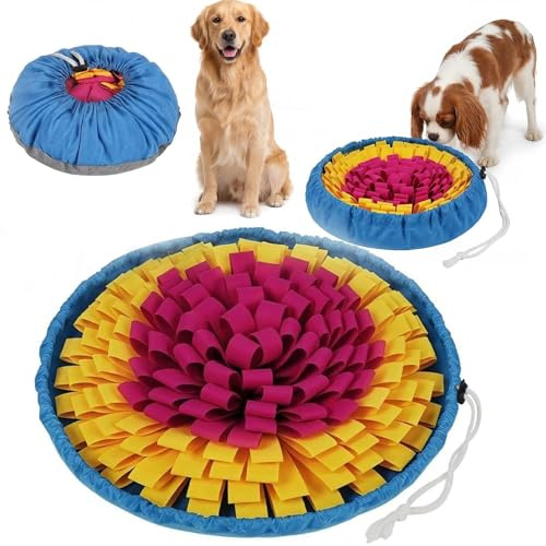 Snuffle Mat for Dogs, Adjustable Dog Snuffle Mat for Slow Feeding Training, Snuffle Mat for Puppies & Large Dog, Washable Slow Feeder Mats for Stress Relief & Mental Stimulation
