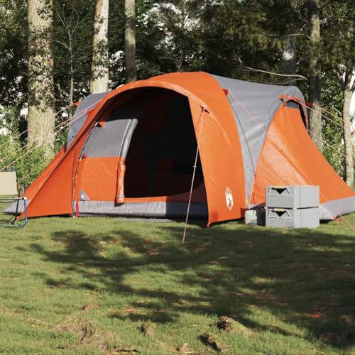 Genérico Tienda Familiar con cúpula Impermeable 6 Personas Gris Naranja,Deportes,Actividades al Aire Libre,Camping y Senderismo,Tiendas de campaña,Naranja,4009463