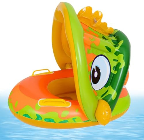 Floats for Kids,Inflatable Ring with Sun Canopy - Swimming Pool Floats with Handles | for Boys Girls Ages 0-36 Months Outdoor River Lake Party Vacation Holiday Gathering
