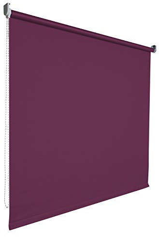 Verdunkelungsrollo Rollo Vorhang Fenster Kettenzugrollo Seitenzugrollo viele Farben Breite 60-200 cm Höhe 180 cm Stoff lichtundurchlässig verdunkelnd Metall Halter (Größe 120 x 180 cm Farbe Lila)
