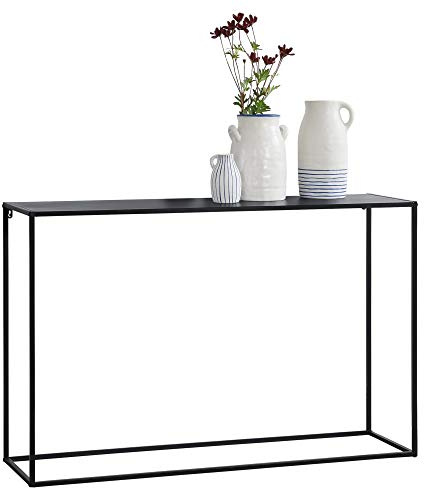 [en.casa] Konsolentisch Turia Beistelltisch 74x115x32 cm Wohnzimmertisch Industrie-Design Metall Schwarz