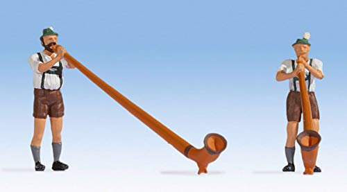 NOCH Alphornbläser, traditionelle Trachtenbekleidung, Set für Spur H0, ideal für ländliche Modelleisenbahnszenen