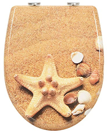 WOLTU Toilettendeckel mit Absenkautomatik, Premium WC Sitz, Klodeckel mit Quick-Release-Funktion, Klobrille aus Duroplast, oben und unten einfache Befestigung, antibakteriell, O Form, bunt