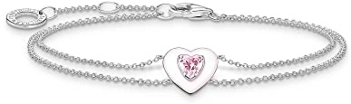 THOMAS SABO Armband Herz mit pinkem Stein silber 925 Sterlingsilber, Kaltemail
