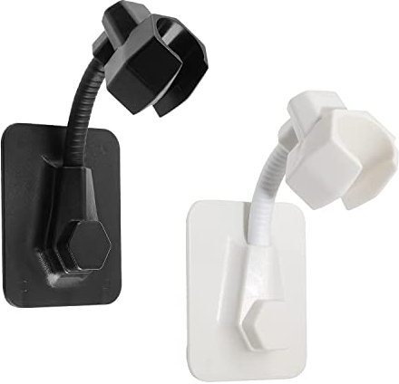 Supporti per soffione doccia, senza foratura, regolabile a 360°, accessori da bagno (bianco e nero)