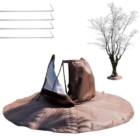 Hekasvm Protection hivernale racine de palmier, protection contre le gel, le froid plantes et arbres jusqu'à 35 cm de diamètre, protection contre l'humidité et le gel, double isolation, Ø 100 cm