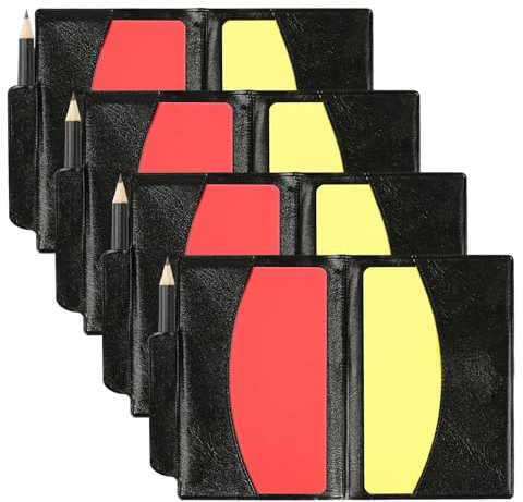 NQEUEPN 4 Sätze Schiedsrichter Kartenset, 8 STK Schiedsrichter Strafkarten mit 4 STK PU-Kartenhalter, Rote und Gelbe Schiedsrichter Karten für Fußball Handball Volleyball Sportspiele Herrenoffizielle