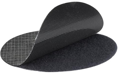Kardborreprickar Ø 80 mm | extra stor | självhäftande | svart | krok, fleece eller som set | valbar mängd / set – krokar och fleece 4 stycken