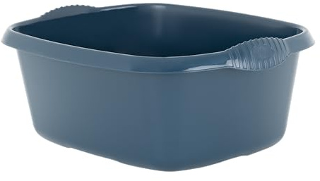 High Grade Plastic Approx 12 Litre, 39 cm RECTANGULAR Dish Washing Up Bowl, Kitchen Basin Bowl Sink Tidy Organiser Wash Tub Space Saving For Home & Kitchen - NAVY