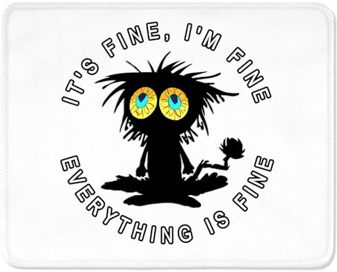 ITNRSIIET Mouse Pad with Stitched Edges, Premium-Textured Mouse Mat Pad, Non-Slip Rubber Base Mousepad for Gaming Laptop Computer & PC 260×210×3mm,Funny Black Cat