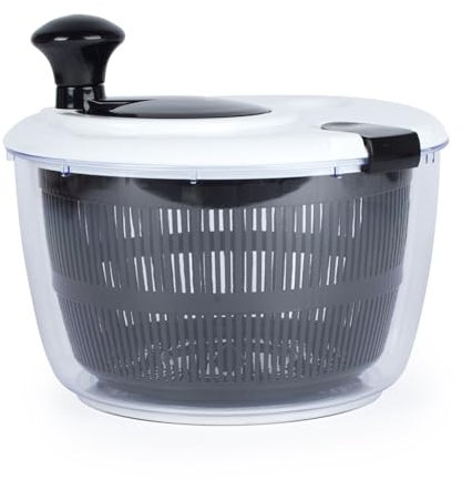 Salter Salad Spinner – 5L Litre, Wash, Dry, Serve, Salad Prep, Lettuce Dryer, Easy Use, Non-Slip Base, Add Salad Dressing, Dual Purpose Drainer, Healthy Eating/Fresh Salad, Kitchen Spinner BW13899EU7