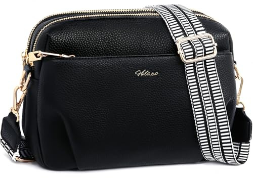 HILAEX Sac a Main Femmes Bandoulières avec Antivol, Sac Bandoulière Femme Blocage RFID avec 4 Compartiments, Sangle Réglable et Large Amovible