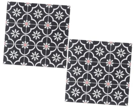 TOYANDONA 2st Boden Im Puppenhaus Gitter Puppenhausboden Puppenhausfliese Miniatur Puppenzubehör Mini- -bausatz Puppenhaus Wohnzimmer Möbel Puppenhaus-bodenbelagsmodelle Acryl Black