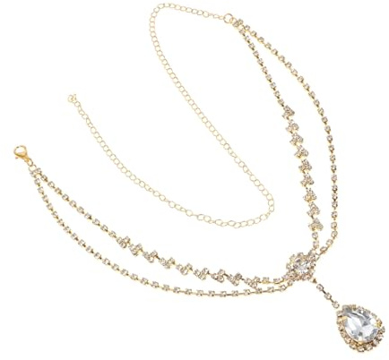 PACKOVE Tocado de Cristal Elegante para Mujer Tamaño Único Accesorio Cabello de Boda Dorado para Fiesta Especial y Graduación