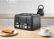 Toaster 4 Slice - Matt Black - Variable Width Function - High Lift Eject - Cancel/reheat/defrost Functions - Removable Crumb Trays