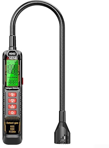 YobiLife Détecteur de fuite halogène pour CVC, testeur de fuite de gaz rechargeable compatible avec les fréons R22, R32, R134a, pour l'entretien de la climatisation et de la réfrigération (B)