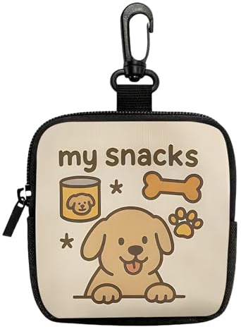 Borsa per snack per addestramento del cane, borsa per snack semitrasparente, borsa portatile per cani, ideale per passeggiate con cuccioli, campeggio, viaggi, viaggi su strada, attività all'aperto