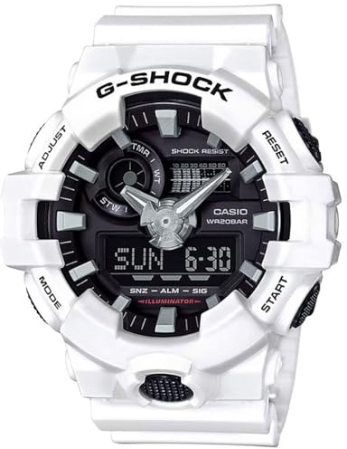 Casio Men's 'G Shock' Quartz Resin Casual Watch, Color:White (Model: GA-700-7ACR)