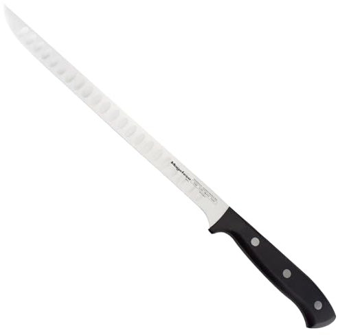 MAGEFESA Filo - Cuchillo Jamonero 25cm, Acero Inoxidable, Resistente, Estable, Mangos Modernos de Color Negro, Máxima Precisión, Afilado a la Piedra