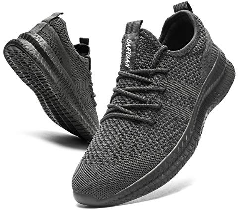 CAIQDM Schuhe Herren Laufschuhe Sneaker Outdoor Sportschuhe Turnschuhe männer Joggingschuhe atmungsaktiv Running Shoes Men Walking Schuhe Freizeitschuhe Fitness Schuhe Dunkelgrau 41 EU