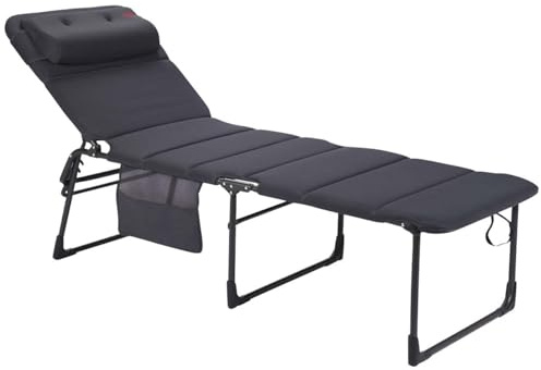 Crespo Air Deluxe AP363 XL Camping Garden Lounger Aluminium 140 kg Grey