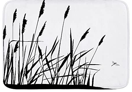 Kitchen Mats Reed Flying Summer Dragonfly During Sunny Day Flower Lawn Animals Foliage Wildlife Parks Outdoor 40X60Cm Entrance Door Mats Funny Non-Slip Indoor Outdoor Mat For Inside Courtyard