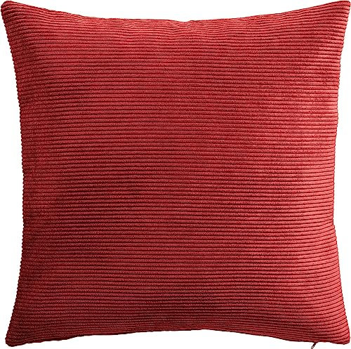 Erwin Müller Kissenhülle Glasgow Cord rot Größe 40x40 cm