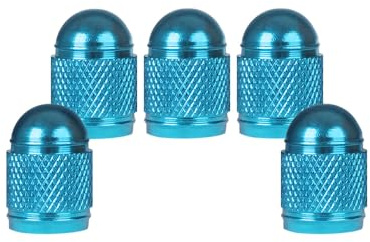 SENZEAL 5 Piezas Tapas de Válvula de Neumático Estilo Bala Tapones Rueda Coche de Aluminio Universal Tapones Valvula Coche para Coches Bicicletas Camiones Motocicletas Azul Cielo