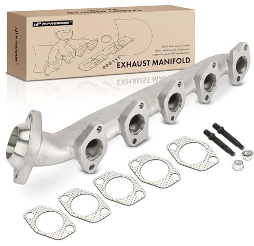 A-Premium Right Exhaust Manifold Kit W/Gasket & Studs & Nuts [10Cyl 6.8L] Compatible with Ford F-250/F-350/F-450/F-550 Super Duty, Excursion, E-350 Club Wagon, E-350/E-450/E-550 Super Duty & More