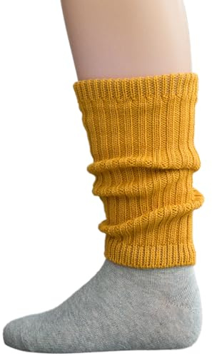 Grodo Grödo, scaldamuscoli per bambini a coste merino (giallo oro, 1 (8x24 cm))