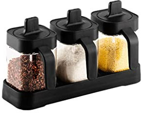 Recipiente for sal, azucarero, lata de especias, juego de caja de condimentos, caja de almacenamiento de cocina combinada for el hogar, tarro, botella de condimento, salero, tarro de condimento