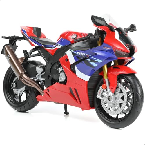 Risopen Modello di moto giocattolo per Honda CBR 1000R in metallo pressofuso con modello di moto in plastica, nessun montaggio richiesto, mini regalo per adulti (rosso)