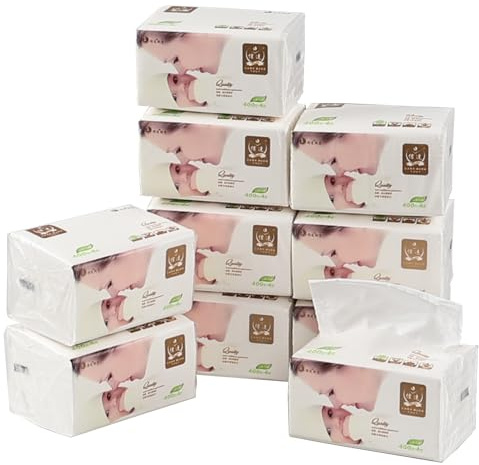Ewingger 4-Ply Soft Facial Tissue, Disposable Facial Tissues, 10-Pack