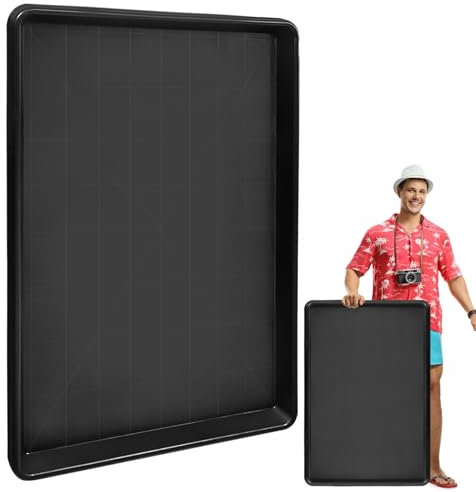 YEXEXINM Extra Large Drip Tray, 35.4 x 24 x1.6 Inches Oil Drip Pan for Under Car Plastic Oil/Fluid Change Pan Black Drain Tray, Multifunctional Oil Catch Pan for Garden Greenhouse Muddy Boots