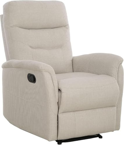 Cribel Poltrona Relax Manuale Giuditta in Tessuto Corda con Leva Laterale | Schienale Alto e Poggiapiedi Reclinabile | Comfort e Design Moderno per Casa Corda
