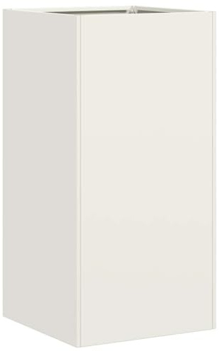 vidaXL Pflanzkübel Weiß 40x40x80 cm Kaltgewalzter Stahl, Pflanzschale, Garten-Garten-Pflanzkübel, Outdoor-Pflanzgefäß, Hochbeet, Pflanzgefäß