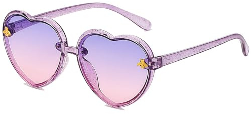 GGUFAY Lunette de Soleil Enfant, Mode Lunettes de soleil Coeur UV400 Lunettes de Fête pour Fille Fête de Vacances à La Plage