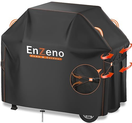 Enzeno Grillabdeckung für Outdoor-Grill, wasserdicht, BBQ-Gasabdeckung, strapazierfähig, UV-beständig, lichtbeständiges Material, reißfest, 139 x 58 x 107 cm (L x T x H)