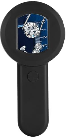 XUXHOU Digital Hand Microscope High Resolution Chamber for Jewelry Identification, Portable USB Pocket Microscope for External and Laboratory Use (Black)