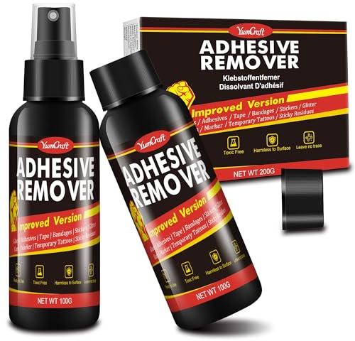 Adhesive Remover - 200ml Sticker Remover Spray with Plastic Scrapers, Glue Remover for Car, Windows, Glass, Plastic, Floor, Wall, Rapidly Removes Gum, Tape, Stickers, Glue, Labels, Residues