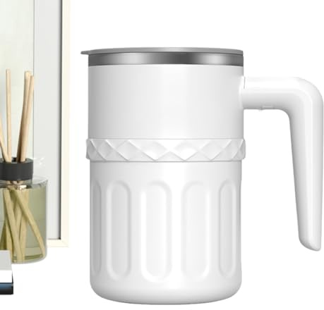Tktouci Tasse Auto-Mélangeante - Gobelet À Boisson Magnétique Rechargeable Avec Couvercle,Tasse À Mélanger Avec Affichage Température,Pour Voyage, Boissons, Chocolat, Café, Maison, Cuisine,
