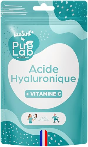 Ácido hialurónico puro (y vitamina C) – Antienvejecimiento, antiarrugas e hidratación de la piel – 800-900kDa – 30 cápsulas veganas – Tamaño de bolsillo (descubrimiento, viaje, trabajo, regalo, etc