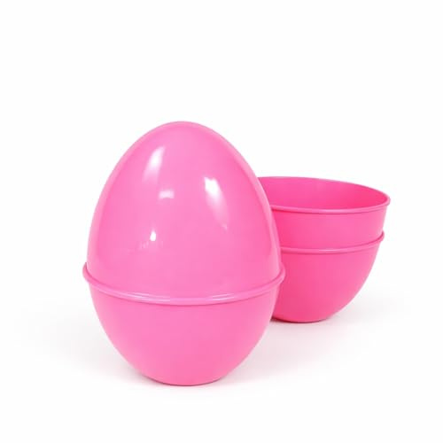 CreaUovo – Guscio Uovo di Pasqua Vuoto 40x30 cm in Plastica Riutilizzabile – Contenitore Apribile Personalizzabile da Riempire – Idea Regalo Pasqua (Rosa – Solo Guscio)