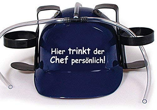 Trinkhelm Spaßhelm mit Print - Hier trinkt der Chef persönlich - 51660 Farbe blau