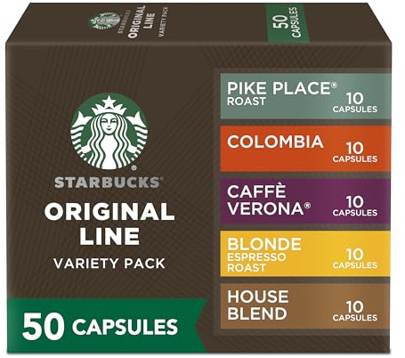 Starbucks by Nespresso Original Line Variety Pack Coffee, 50-count Espresso Pods