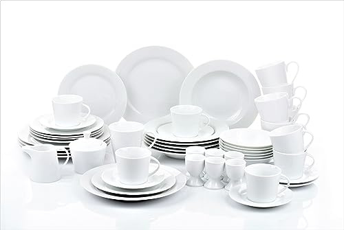 Retsch Arzberg/Geschirr Set Kombiservice 50-teilig EMILY für 6 Personen/weiß/Mit einem Klick sind Sie Ihre Geschirrsorgen los